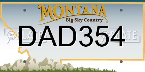 DAD354 Montana License Plate