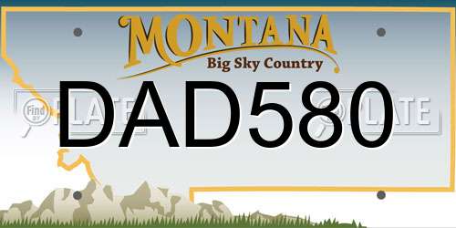 DAD580 Montana License Plate