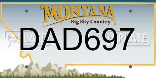 DAD697 Montana License Plate