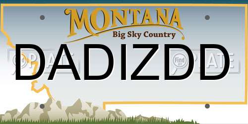 DADIZDD Montana License Plate