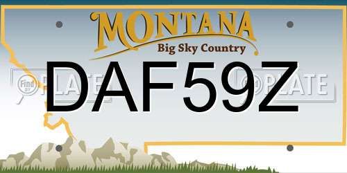 DAF59Z Montana License Plate