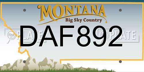 DAF892 Montana License Plate