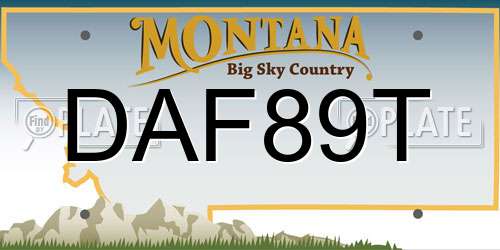 DAF89T Montana License Plate