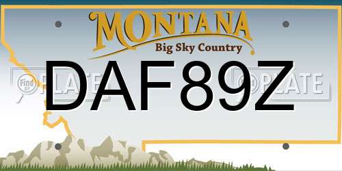 DAF89Z Montana License Plate