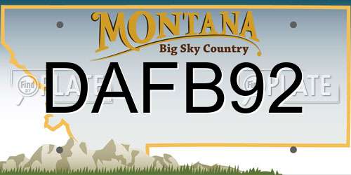 DAFB92 Montana License Plate