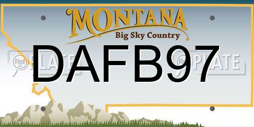 DAFB97 Montana License Plate