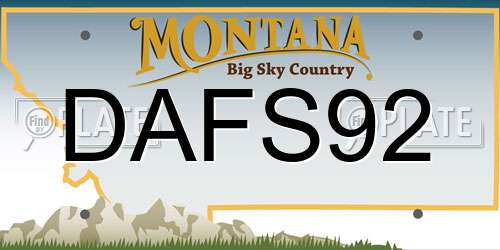 DAFS92 Montana License Plate