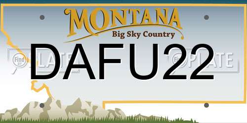 DAFU22 Montana License Plate