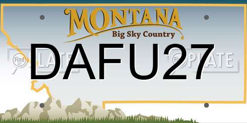 DAFU27 Montana License Plate