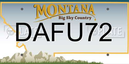 DAFU72 Montana License Plate