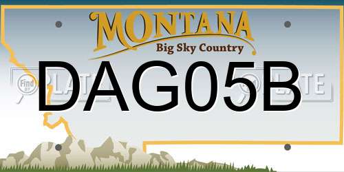 DAG05B Montana License Plate