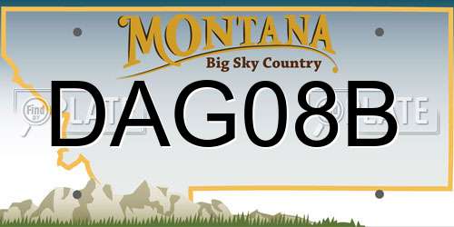 DAG08B Montana License Plate