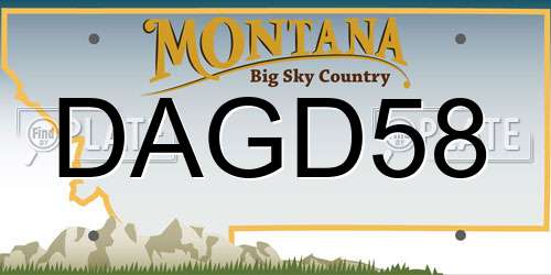 DAGD58 Montana License Plate