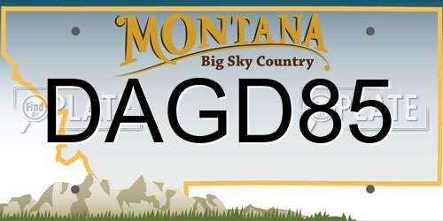 DAGD85 Montana License Plate