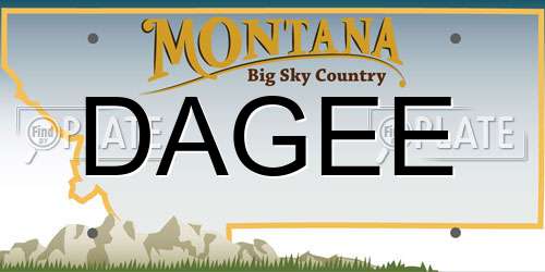 DAGEE Montana License Plate