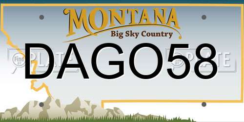 DAGO58 Montana License Plate