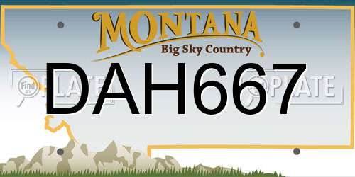 DAH667 Montana License Plate