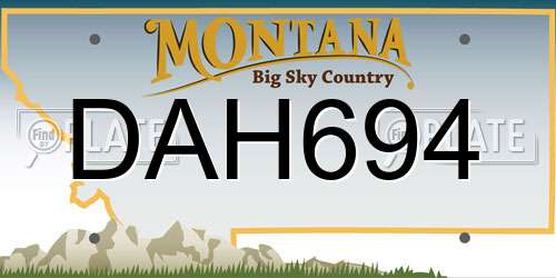 DAH694 Montana License Plate