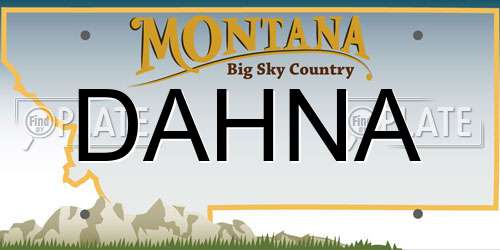 DAHNA Montana License Plate