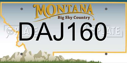 DAJ160 Montana License Plate