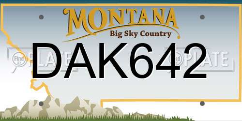 DAK642 Montana License Plate