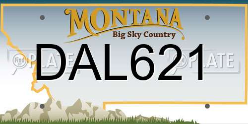 DAL621 Montana License Plate