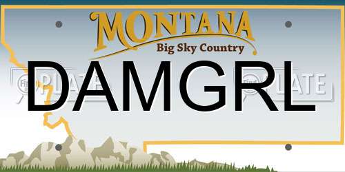 DAMGRL Montana License Plate