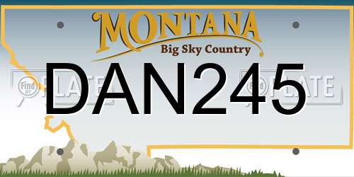 DAN245 Montana License Plate
