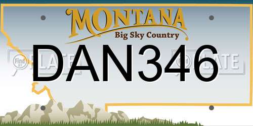 DAN346 Montana License Plate