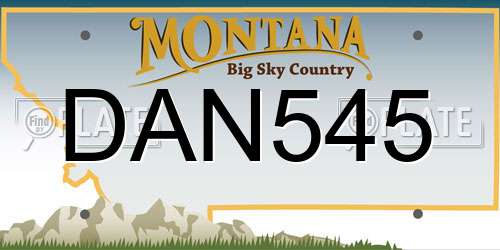 DAN545 Montana License Plate