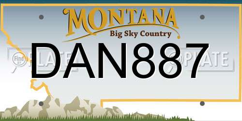 DAN887 Montana License Plate
