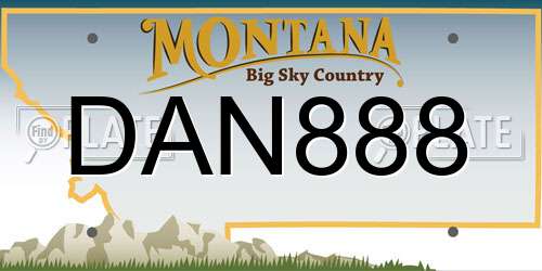 DAN888 Montana License Plate
