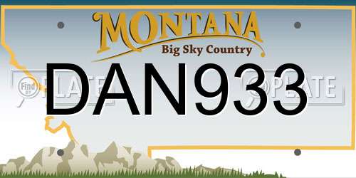 DAN933 Montana License Plate