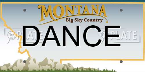 DANCE Montana License Plate