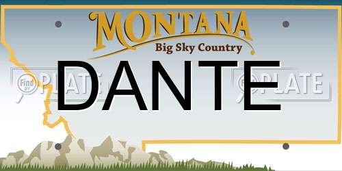 DANTE Montana License Plate