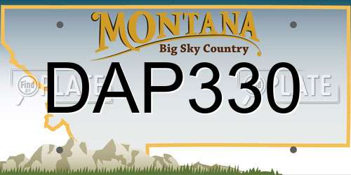 DAP330 Montana License Plate