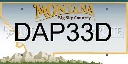 DAP33D Montana License Plate