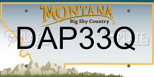DAP33Q Montana License Plate