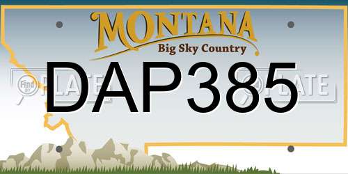 DAP385 Montana License Plate