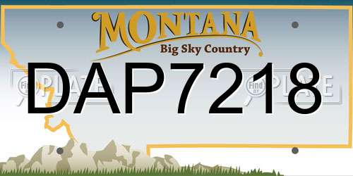 DAP7218 Montana License Plate