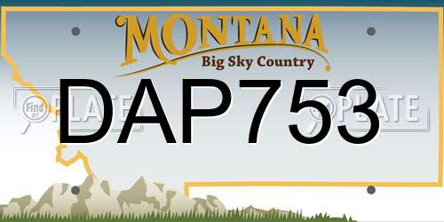 DAP753 Montana License Plate