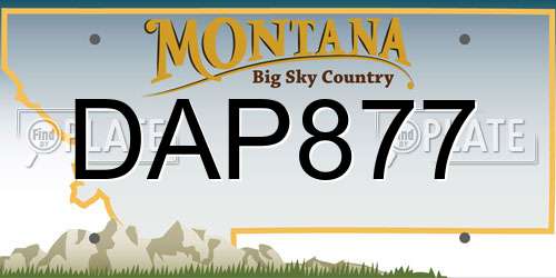 DAP877 Montana License Plate