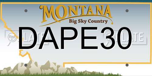 DAPE30 Montana License Plate