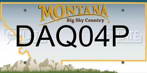 DAQ04P Montana License Plate