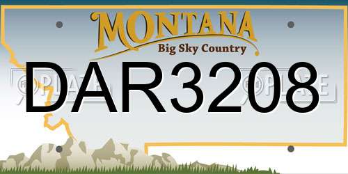 DAR3208 Montana License Plate