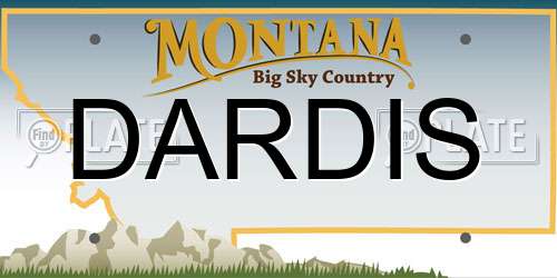 DARDIS Montana License Plate