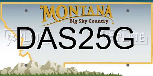 DAS25G Montana License Plate