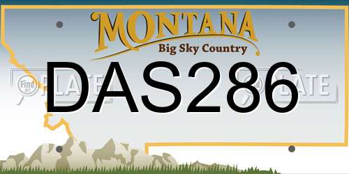 DAS286 Montana License Plate