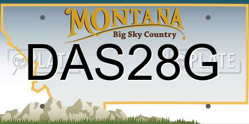 DAS28G Montana License Plate