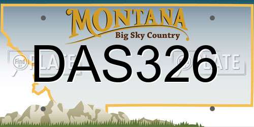 DAS326 Montana License Plate